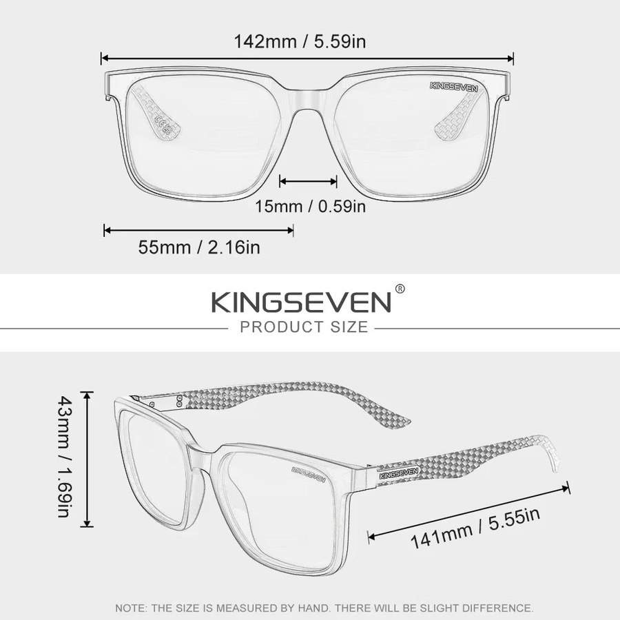 KINGSEVEN Sonnenbrille, Square, Carbon, Vollrand, Schwarz, Herren - Bild 3