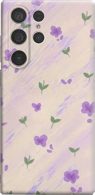 Stoßfeste Samsung Galaxy Handyhülle mit handgezeichnetem Lavendel-Blumenmuster in Lila und Multicolour für Galaxy S25 Ultra, S24 und S23 Ultra Plus mit doppellagiger Rückseite - Bild 1