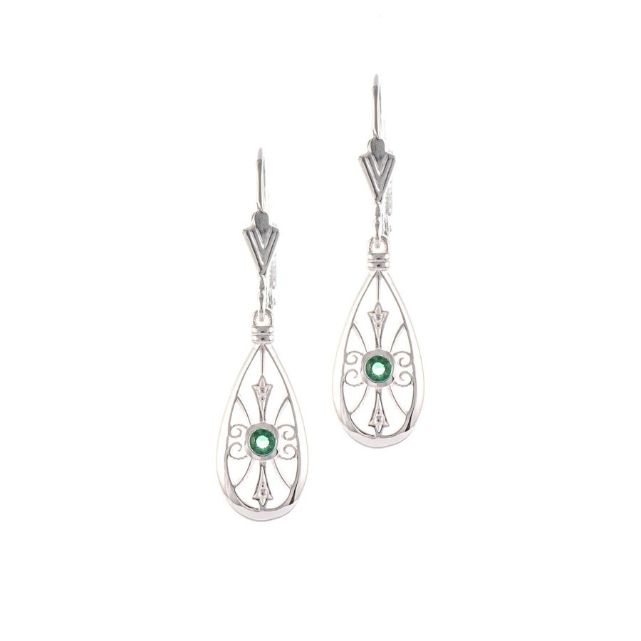 Ohrringe 925 Silber, Zirkonia, grün, Unisex - Bild 1