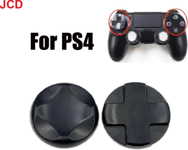 JCD Ersatzteile für PS4-Gamecontroller: ABXY-Funktionstasten, kreisförmige Kreuztasten und erhöhte Tasten in Schwarz - Bild 1