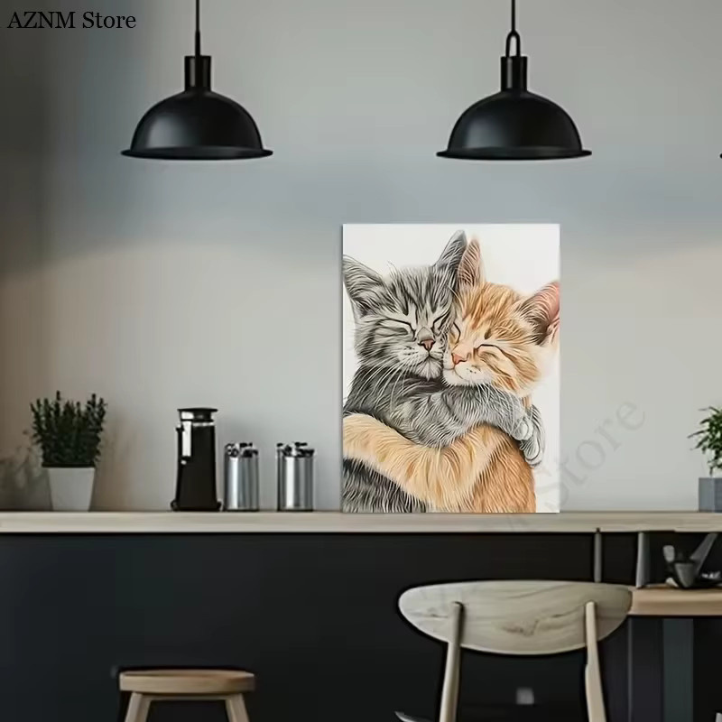 Potdemiel Leinwandgemälde Tabby-Katze in Grau und Orange als Wandkunst für dein Zuhause - Bild 3