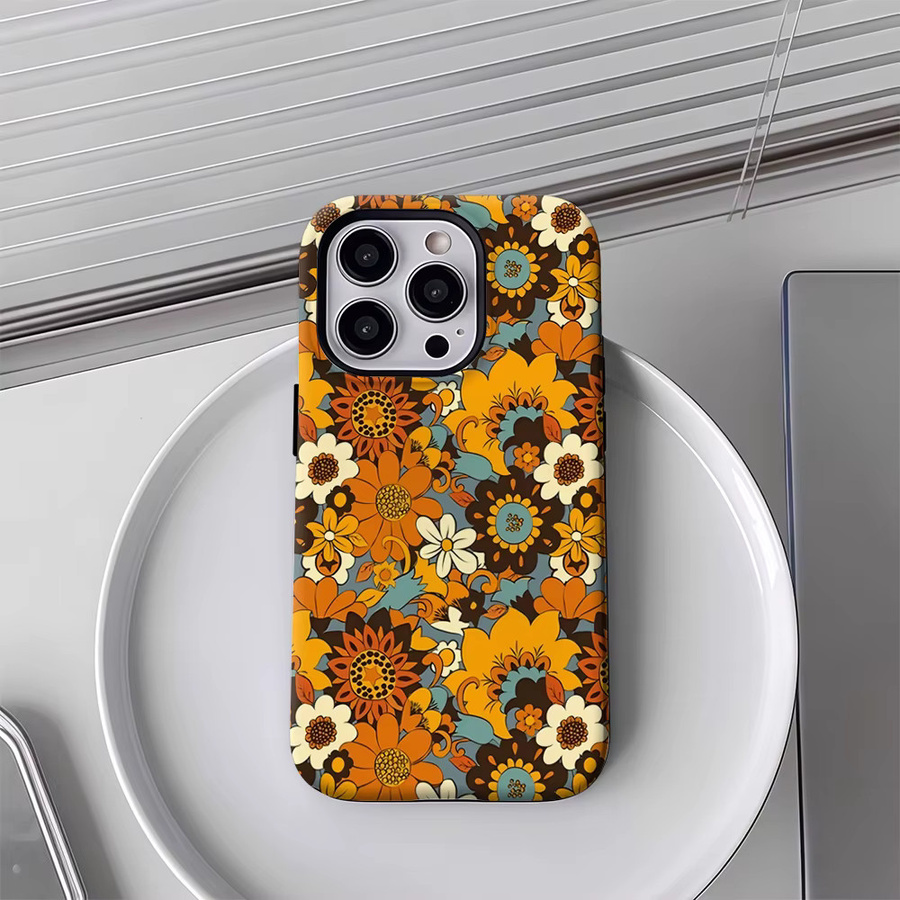 Potdemiel Sonnenblumen Handyhülle mit Rillen-Design für iPhone 17 16 15 14 13 Pro Max Plus, magnetisch, Multicolor - Bild 4
