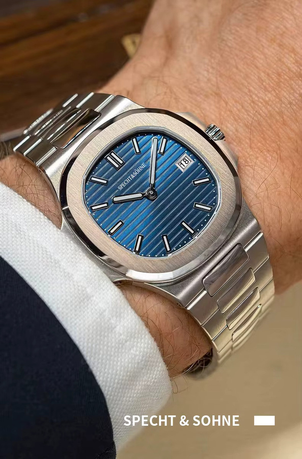 Specht & Söhne Armbanduhr, Quarz, Edelstahl, Blau, 40 mm, Herren - Bild 3