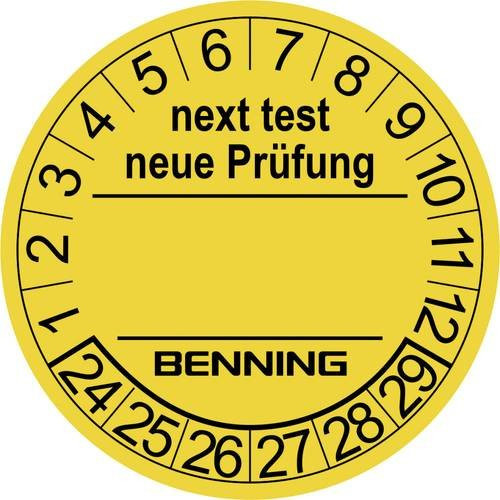 Benning Prüfplaketten Gelb Durchmesser: 30 mm, 300 Stück - Bild 1