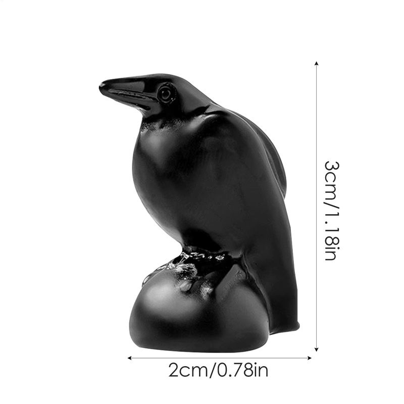 LuckyBird Krähenfigur aus schwarzem Naturstein als handgefertigte Vogelskulptur zur Dekoration - Bild 6
