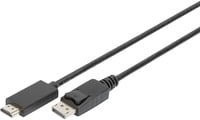 Digitus DisplayPort auf HDMI Adapterkabel 4K Schwarz 3,00 m AK-340303 - Bild 1