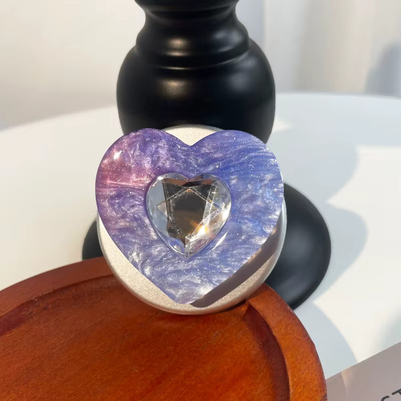 Korea Glitter Heart Diamond MagSafe Magnetischer Telefonhalter für iPhone 18 und Samsung Faltbarer Erweiterbarer Ringhalter - Bild 4