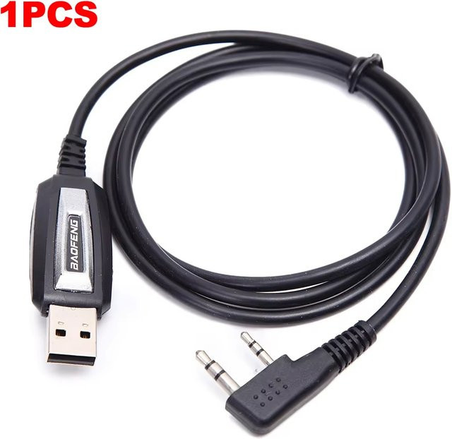 Baofeng USB-Programmierkabel mit K-Stecker in Schwarz für Walkie-Talkies UV-5R BF-888S UV-21 K5Plus 5RM Quansheng UV-K6 - Bild 1