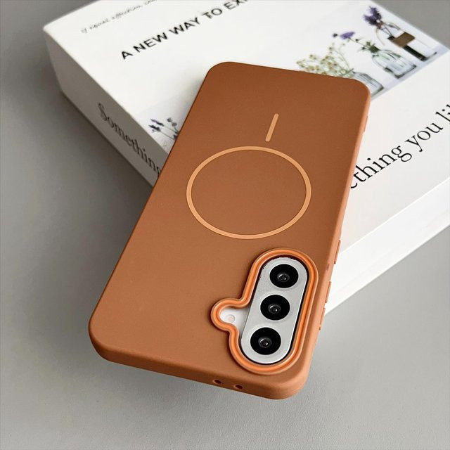 Ultradünne Schutzhülle für Samsung Galaxy A56 A36 A16 A26 A06 A55 A35 A25 A15 A54 A24 A34 A14 A05S mit kabellosem Laden, Braun - Bild 1