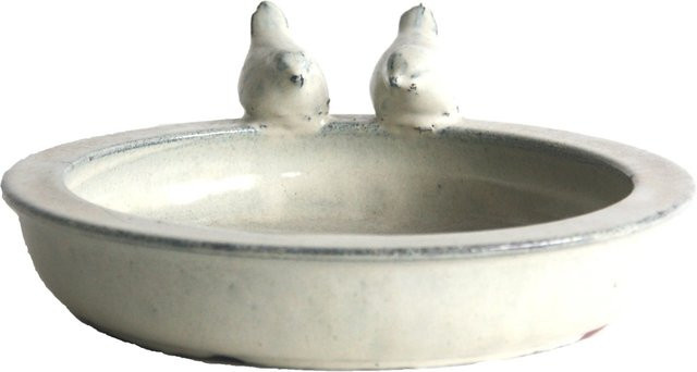 Vogeltränke aus Keramik von Sunny Garden in Cremeweiss, Durchmesser: 30 cm - Bild 1