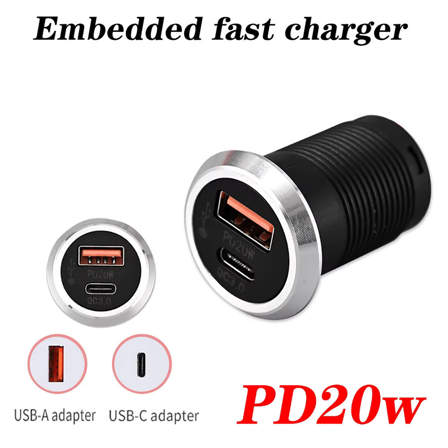 ZHONGSHANQIANYU Desktop-USB-Ladegerät in Schwarz mit integrierter Steckdose, 1 USB-A und 1 Typ-C Anschluss, Mini-Schnellladegerät mit 9V/2A und 5V/3A - Bild 3