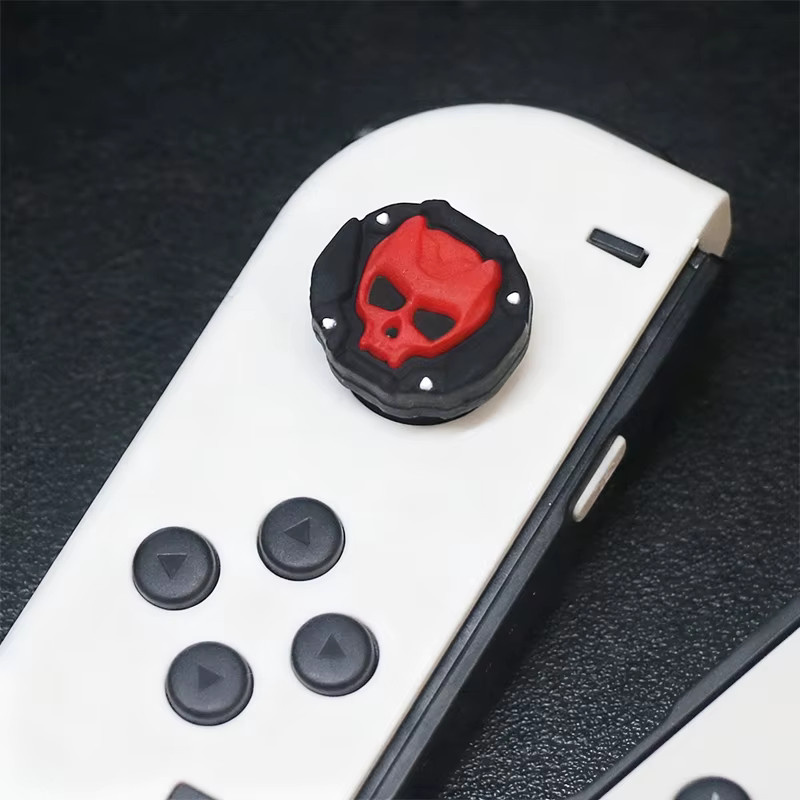 Dunkle Schädel Daumengriffkappen für Nintendo Switch Joycons und Switch OLED Lite, Silikonhülle für Analog Sticks - Bild 3