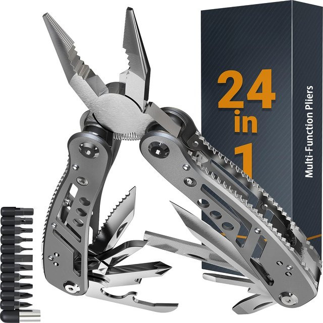 DUTRIEUX Multifunktions Multitool Zange in Silber mit Messer und EDC-Funktionen aus Metall - Bild 1