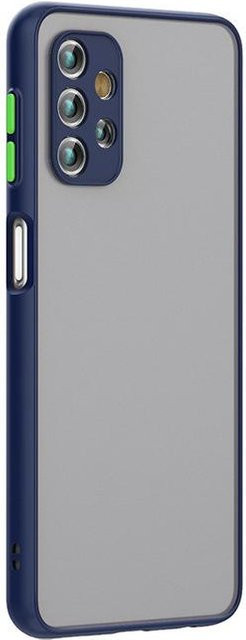 Stoßfeste Handyhülle im Rüstungsdesign für Samsung Galaxy A-Serie (A12, A22, A23, A32, A33, A52, A52S, A53, A72, A73) 4G/5G, Matte Rückseite, Transparent/Blau - Bild 1
