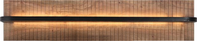 Wandboard WOLFMÖBEL aus Akazie massiv in Braun und Grau mit integrierter Beleuchtung, B/T/H: 118 x 25 x 20 cm - Bild 1