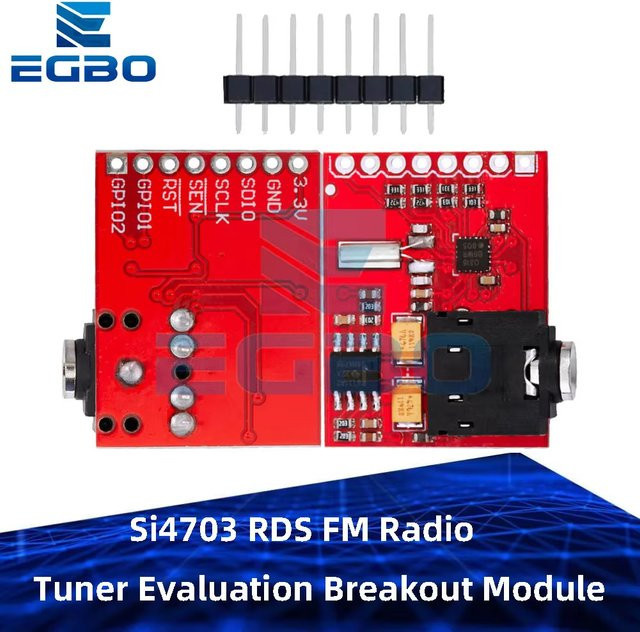 EGBO Si4703 RDS FM Radio Tuner Evaluation Breakout Modul in Rot für Arduino AVR PIC ARM - Bild 1