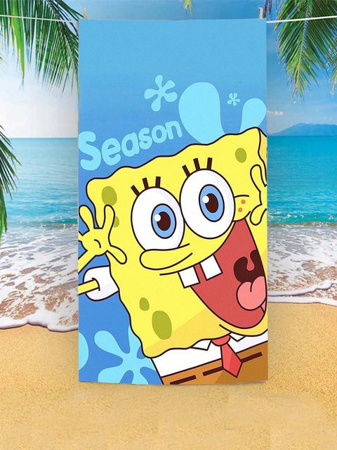 Potdemiel SpongeBob Strandtuch aus Mikrofaser mit Cartoon-Aufdruck, schnell trocknend und saugfähig - Bild 1