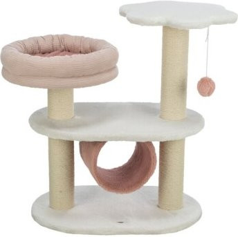 Trixie Kratzbaum Isabella für Katzen in Weiß und Pink mit integriertem Spielzeug und abnehmbarem Bezug, B/T/H: 70 x 38 x 58 cm - Bild 1