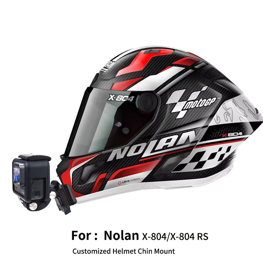 TUYU Helm-Kinnhalterung für Nolan X-804 RS, kompatibel mit GoPro Hero 13 12 11, Insta360 Ace Pro2, DJI Action 6 5Pro 4 Nano, Farbe: Schwarz - Bild 5