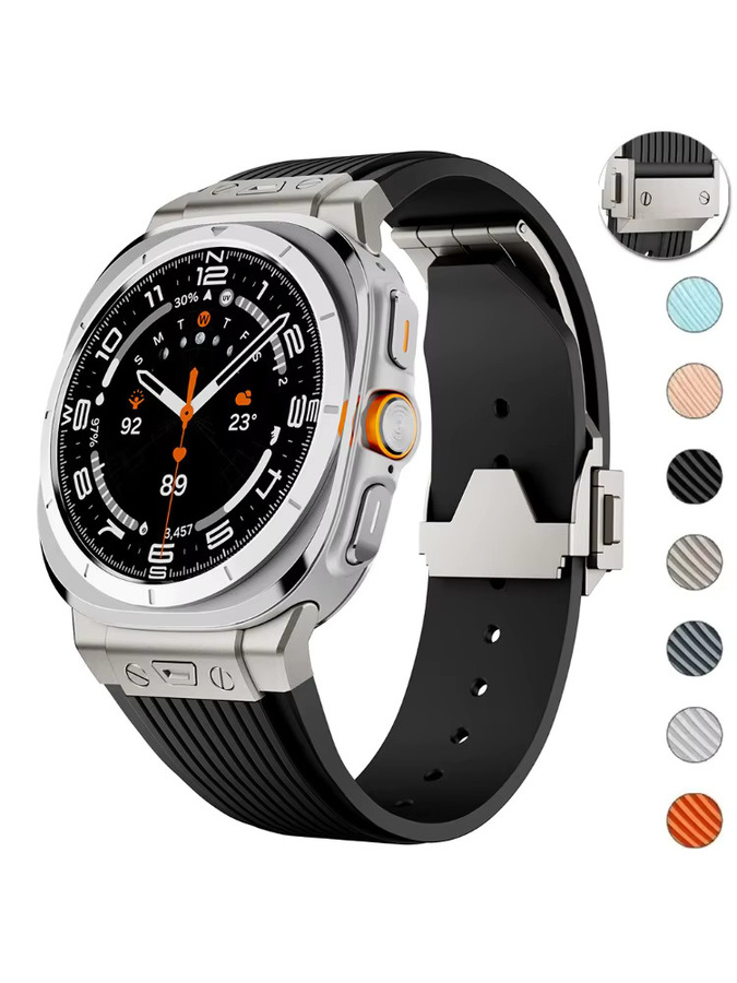 FancyWrist Uhrenarmband Silikon, Schwarz, Unisex, Samsung Galaxy Watch Ultra 47 mm - Bild 7