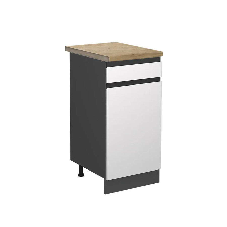 Vicco Küchenunterschrank R-Line Schubladenschrank in Weiß/Anthrazit mit Eiche-Optik, B: 40 cm, H: 81,6 cm, T: 60 cm - Bild 2