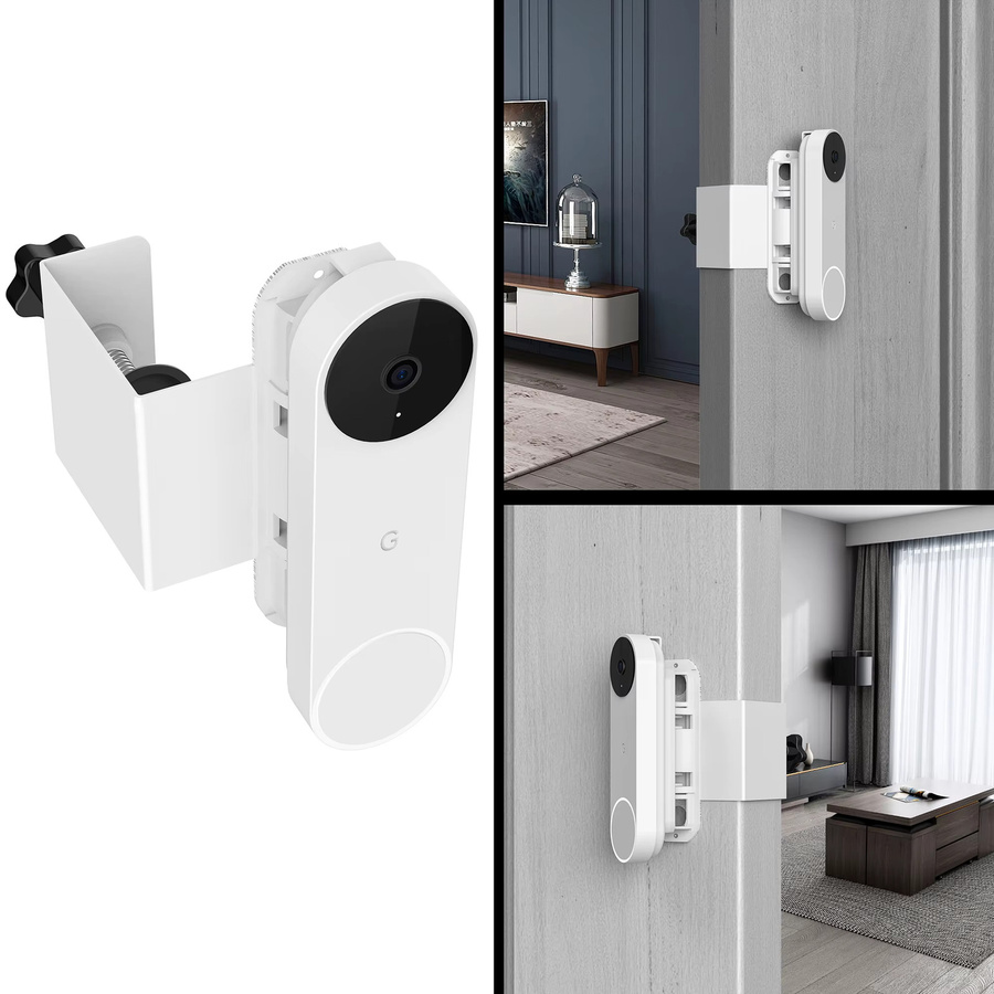 Winkel-Türclip-Halterung mit Silikon-Schutzhülle für Google Nest Doorbell 2021 Batterieversion in Schwarz - Bild 4