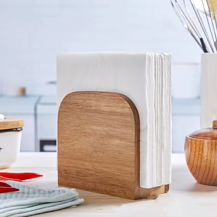 Retro Massivholz Tissue Box in Braun für Wohnzimmer und Hotel - Bild 2