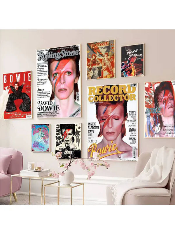 Vintage Poster David Bowie Porträt als mehrfarbige Wandkunst im Hochformat für deine Wanddekoration - Bild 7
