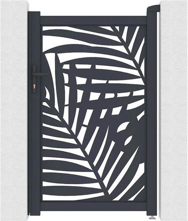 Eingangstor Togiro von Vente-unique aus Aluminium in Anthrazitgrau, Breite: 103 cm