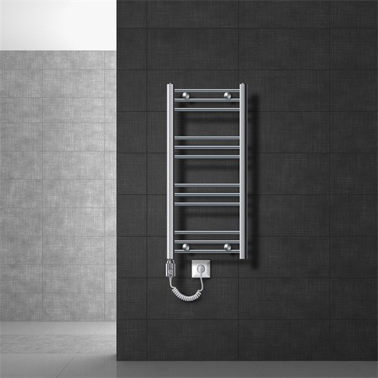 ECD Germany Badheizkörper Elektrisch mit Heizstab 600W, Farbe: Chrom, B/H: 40 x 80 cm - Bild 1