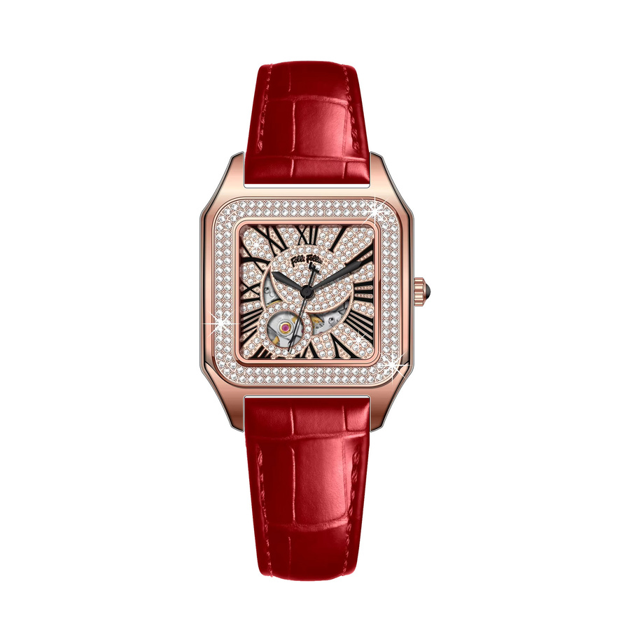Folli Follie Armbanduhr, Roségold, Diamant, Leder, Damen - Bild 3