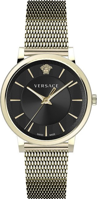 Versace Herrenuhr, Quarz, Edelstahl, Schwarz, 42 mm, 5 ATM - Bild 1