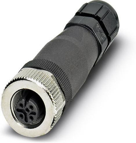 Phoenix Contact 1559000 Sensor-Aktor-Steckverbinder M12 Buchse gerade unkonfektioniert 5-polig schwarz aus Metall - Bild 1