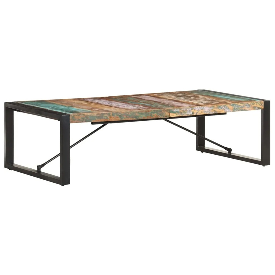 vidaXL Couchtisch aus Massivholz in Altholz-Optik, rechteckig, B/T/H: 140 x 70 x 40 cm - Bild 2