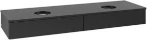 V&B Waschtischunterschrank Antao ohne Frontstruktur mit Beleuchtung in Blau Lack, B: 160 cm, T: 50 cm - Bild 1