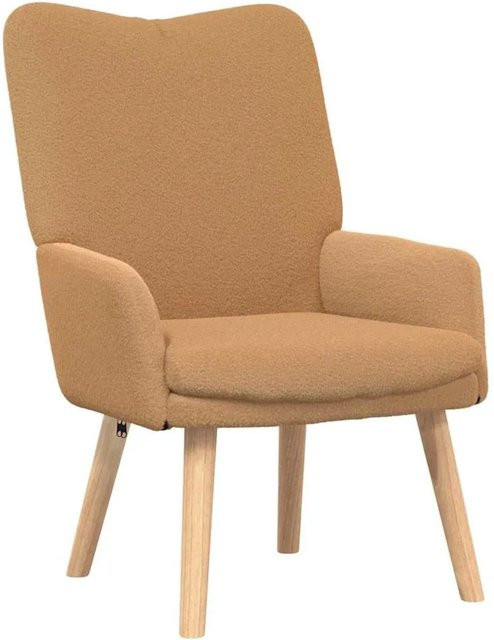 vidaXL Relaxsessel Beige mit Armlehnen und Metallrahmen B/T/H: 63 x 67 x 94 cm - Bild 1