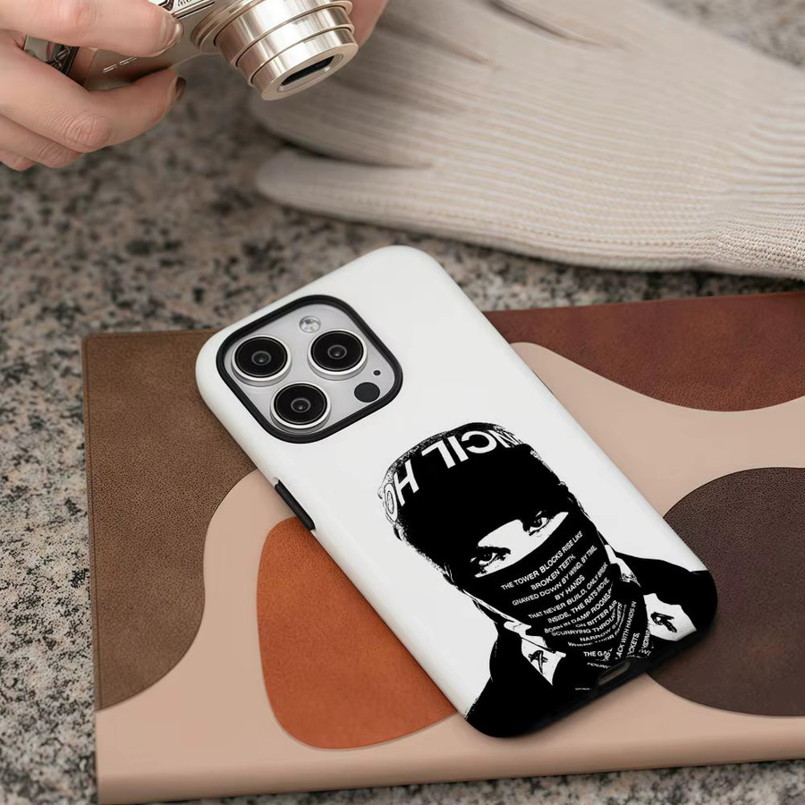 E-EsDeeKid Rebel Handyhülle für iPhone 17 16 15 14 13 12 Pro Max Plus, glänzende HD-Doppelschicht-Flüssigkeitshartschale in Weiß - Bild 6