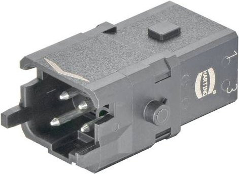 HARTING Stifteinsatz 09100032606 mit 3 Schrauben in Schwarz aus Kunststoff - Bild 1