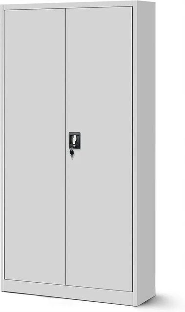 Jan Nowak Aktenschrank aus Metall in Grau mit 3-Punkt-Verriegelung und verstellbaren Regalböden, Höhe: 195 cm, Breite: 90 cm, Tiefe: 40 cm - Bild 1