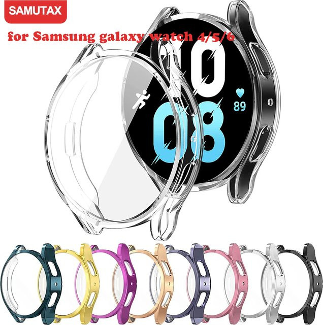 SAMUTAX Schutzhülle für Samsung Galaxy Watch 4 5 6, Silikon, Space Gray - Bild 1
