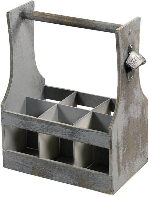 Kesper Flaschenhalter aus Holz in Weiß B/H/L: 20 x 35 x 31 cm - Bild 1