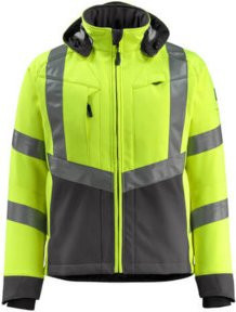 Mascot Blackpool Soft Shell Jacke Größe 2XL in Hi-Vis Gelb und Dunkelanthrazit nach EN ISO 20471 Class 3 mit Cordura - Bild 1