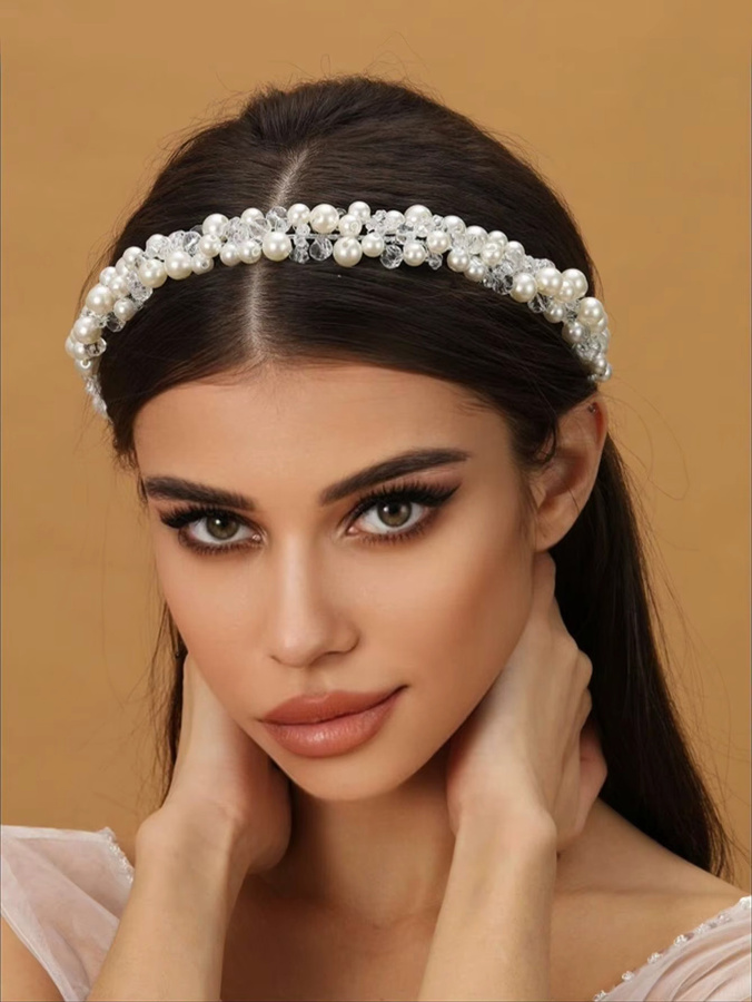 Haarbänder, Perle, Strass, Blume, Kristall, Damen - Bild 2
