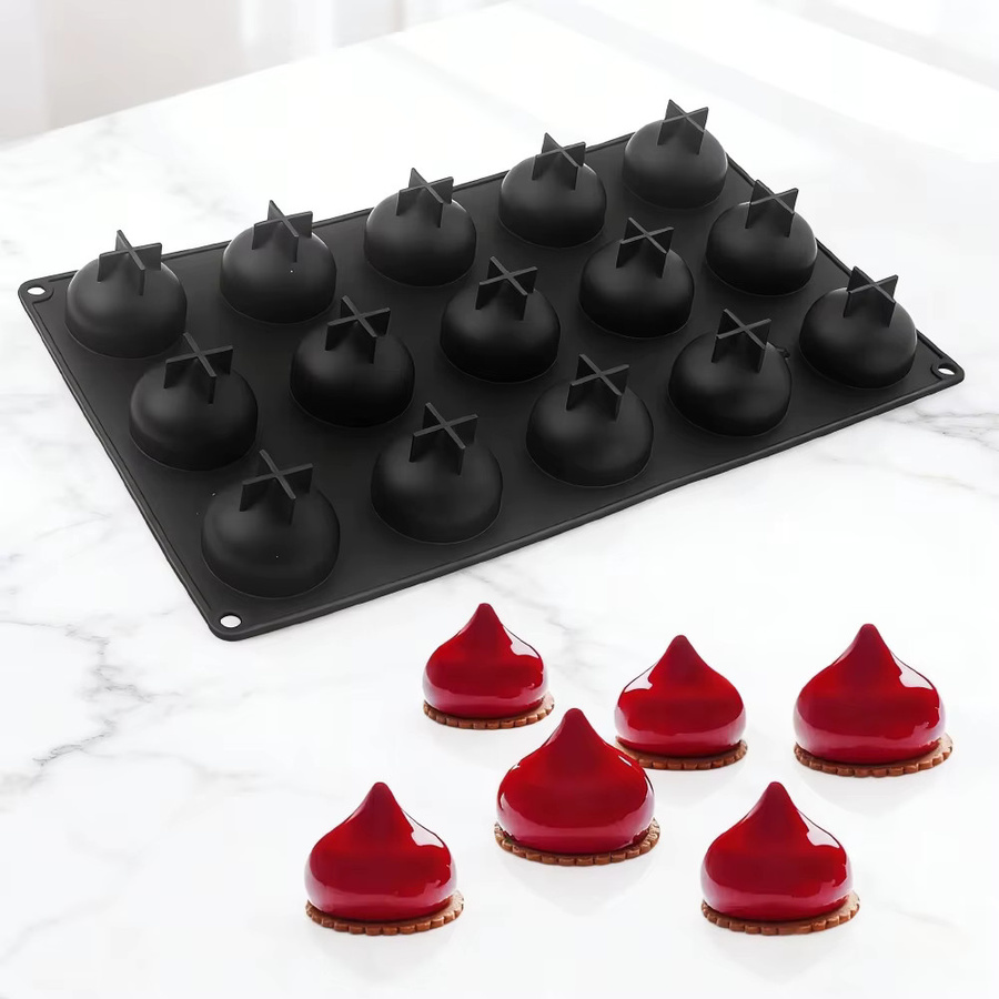 15-fach Silikonform für Wassertropfen-Mousse-Kuchen und runde Schokoladen-Desserts sowie DIY Epoxidharz-Formen - Bild 4