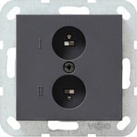 Gira Stereo-Steckdose System55 in Anthrazit für die Unterputzmontage - Bild 1