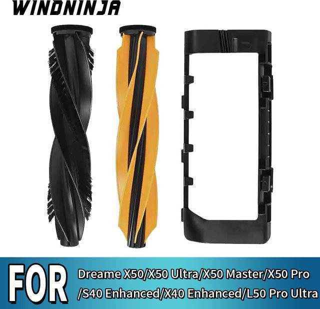 Dreame Rollenbürstenabdeckung für Roboterstaubsauger X50 Ultra, X50 Pro, X50 Master, X50, S40 Enhanced, X40 Enhanced und L50 Pro Ultra in Schwarz - Bild 1