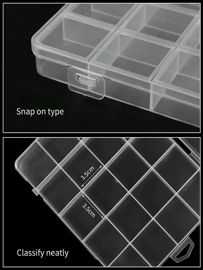 Multifunktionale transparente Kunststoff-Organizer-Box mit Fächern von klimonla als Aufbewahrungsbehälter für Perlen, Kunst, DIY und Schmuck - Bild 2