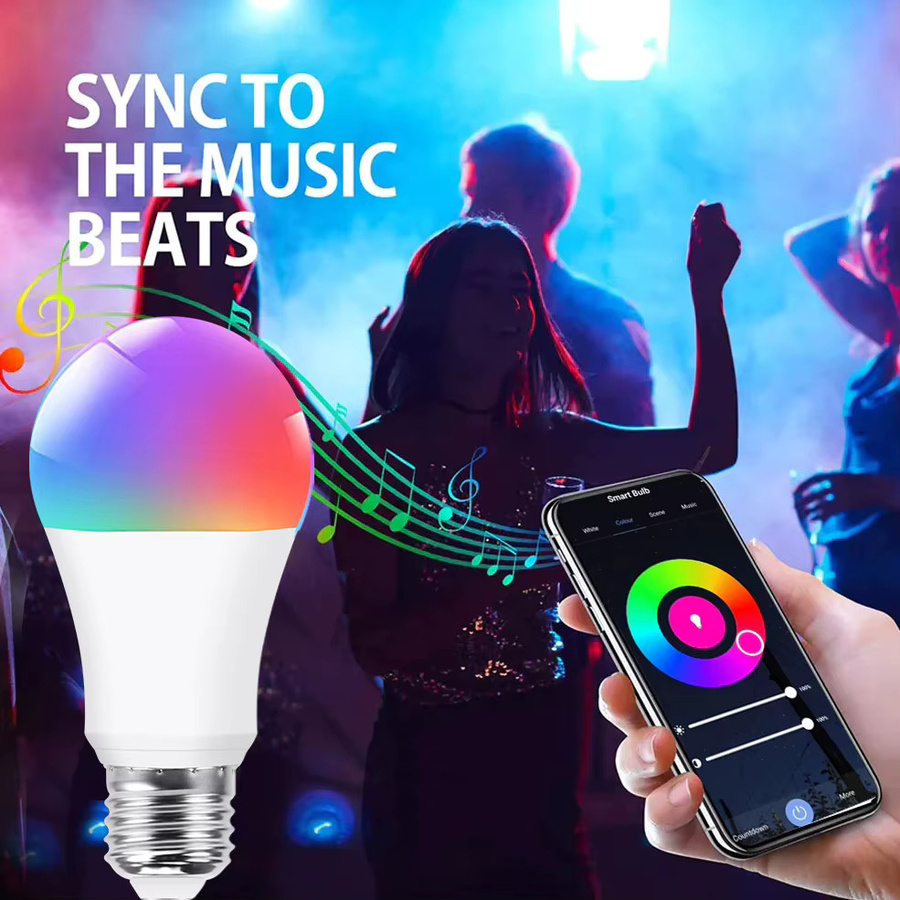 Tuya Smart LED Glühbirne E27 RGB mit WLAN und Bluetooth, kompatibel mit Alexa und Google Assistent, Multicolour - Bild 3