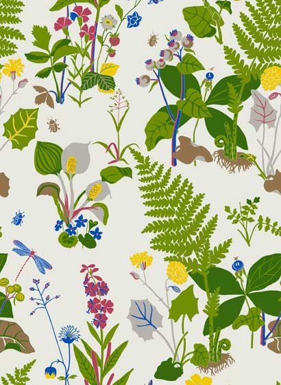 Borås Tapeter Wallpaper Trollslända 1788 Floral in Grün aus Vlies - Bild 1