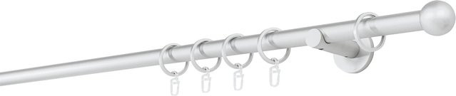 ONDECO Duschstange 1-läufig mit Wandträger und Endstück in Alu-Silber, Durchmesser: 20 mm, Länge: 170 cm, Wandabstand: 6,5 cm - Bild 1